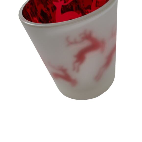 Slatkin & Co. Set of 2  Dancing Tealight Holders Red Reindeer & Silver Snowflake - Picture 6 of 12